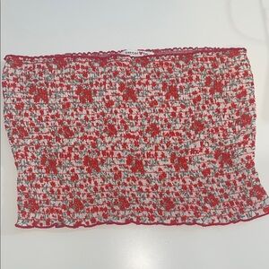 Better Be Red and White Floral Tube Top